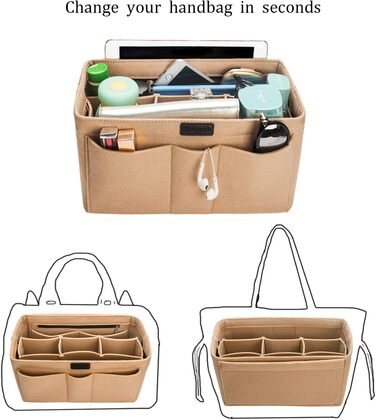 Організатор Ropch Bag для жіночої сумки, багатофункціональний органайзер для косметики, органайзер для сумки для підгузників, беже