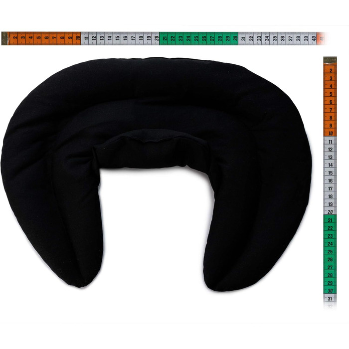 Чорна подушка для шиї зі стійкою - подушка зі спельти - подушка для шиї, подушка з підігрівом - подушка зі зерна та спельти для шиї та плечей