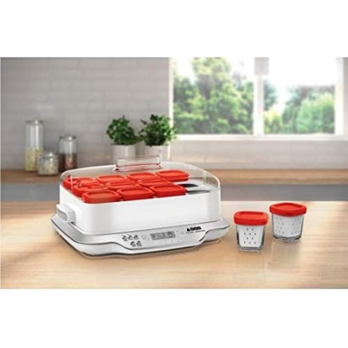 Експрес йогуртниця Multidelices на 12 баночок, біла/червона 12 баночок червона, 661500