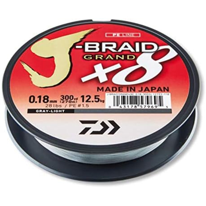Метрів, світло-сіра, плетена волосінь, 8-Braid, 135