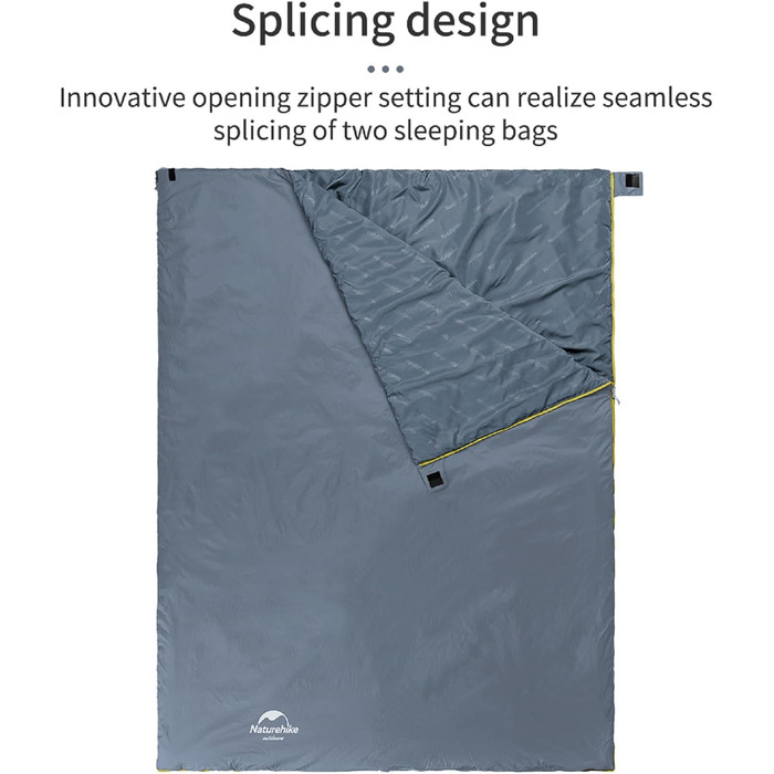 Міні-спальний мішок Naturehike Ultralight, малий, 680/760 г, 3 сезони, 190x75/205x85 см, для піших прогулянок, походів, кемпінгу при температурі приблизно 15C, синій-XL