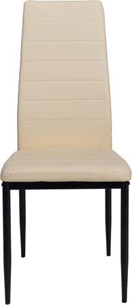 Обідній стілець, стілець для вітальні, офісний стілець, металеві ніжки (бежевий, комплект з 4 шт.) комплект з 4 предметів бежевий