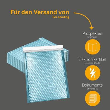 Кольорові пакети з бульбашками Преміум 250 x 334 мм Синій (10 шт. ) зі смужками шкірки Конверти, конверти, конверти, конверти з гарантією задоволення 2 роки 250 х 334 мм Ice blue