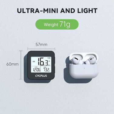 Велокомп'ютер CYCPLUS G1 GPS, Оновлений, IPX6, Пластик/Електроніка, Чорний