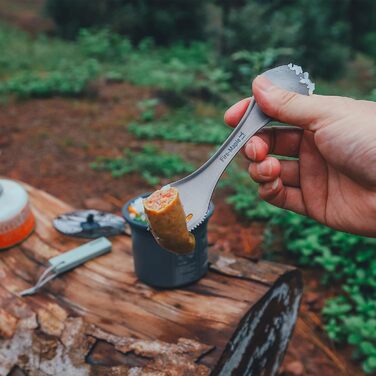 Набір столових приборів Fire-Maple FMT-T23 Titanium 3-в-1 для кемпінгу, Spork (ложка, виделка, ніж), легкий та портативний для активного відпочинку, скелелазіння та подорожей