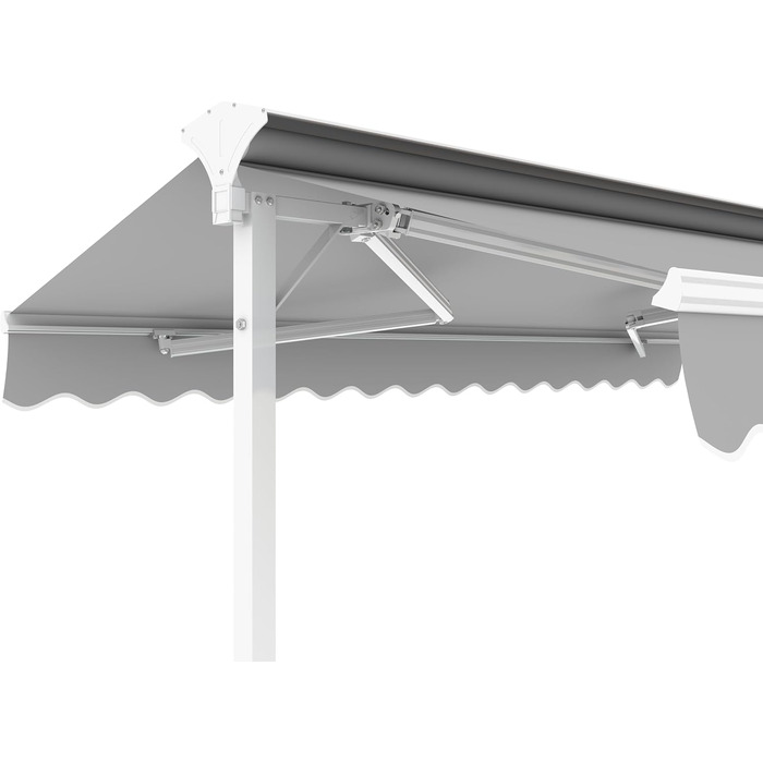 Окремостояча маркіз METRO Professional з ручкою, алюміній/поліестер, 3,5 x 3 м, сріблястий