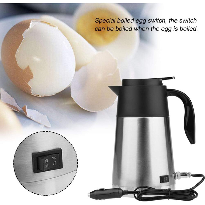 Електрочайник DEWIN для автомобіля, електрочайник портативний 1300мл автомобільний чайник з великою ємністю для подорожей 24В 240В