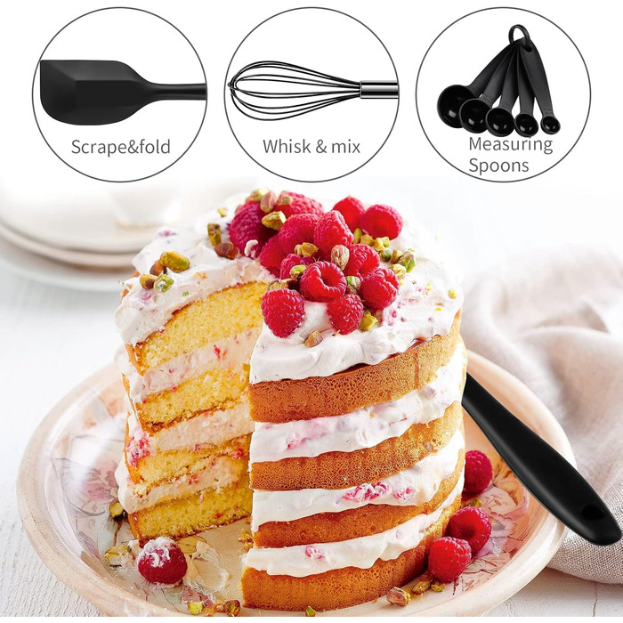 Набір кухонного посуду Wildone, 22 шт. и, повністю силіконовий, термостійкий, антипригарний, без бісфенолу А, шпатель, ложка, щипц