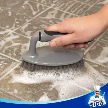 Надміцна щітка зі зручною ручкою, щітка для чищення ванної кімнати, душу, раковини, підлоги, 2 шт. сірого та чорного кольору