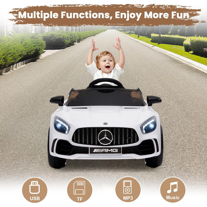 Дитячий електромобіль Mercedes Benz AMG 12V, електричний дитячий транспортний засіб, електромобіль 2-дверний з пультом дистанційно