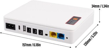 Міні-UPS DC 20800 мАг, Джерело безперебійного живлення для роутера, модему, камери, USB Type-C POE (Європейська вилка)