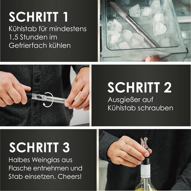 Стрижень для охолодження вина Beyond з нержавіючої сталі з наливником - ідеальний подарунок для винних аксесуарів для любителів ви