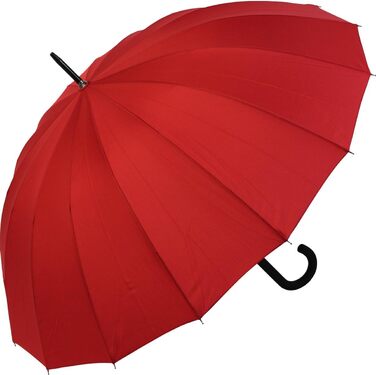 Якісна парасолька-палиця 16 шт. з автоматикою - штормозахисна - червона