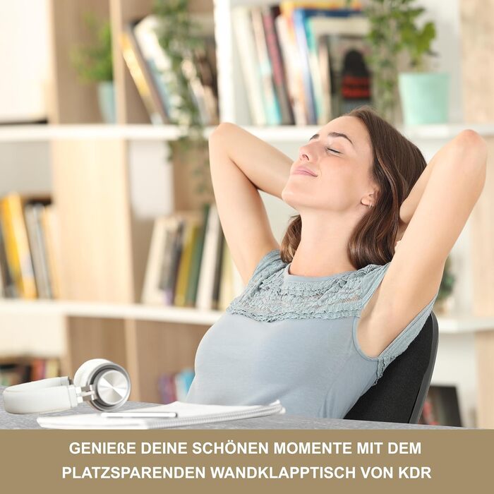 Настінний розкладний стіл KDR 80x50 см, під бетон Складаний стіл для настінного монтажу як обідній стіл, письмовий стіл, кухонний стіл або робоча зона Компактний та універсальний, сірий