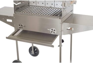 Гриль Profi Grill PG 600 з нержавіючої сталі, гриль на вугіллі, гриль для курки, гриль-вертел, камінна яма