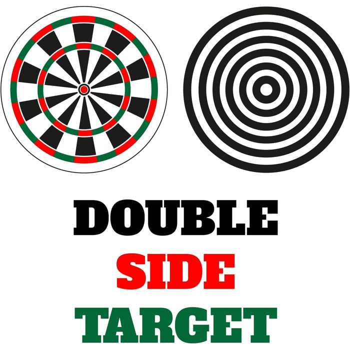 Мішень для дартсу, звичайна 38 см, двосторонній щит для дорослих та підлітків з 6 сталевими дротиками, круглий корпус для кріплення на стіну