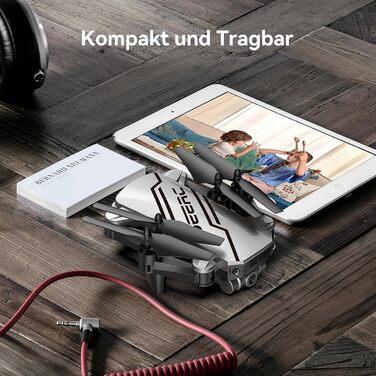 Дрон DEERC D20 з камерою HD 720P для дітей, складаний RC міні-квадрокоптер з FPV WiFi живою трансляцією, 2 батареї, тривалий час п