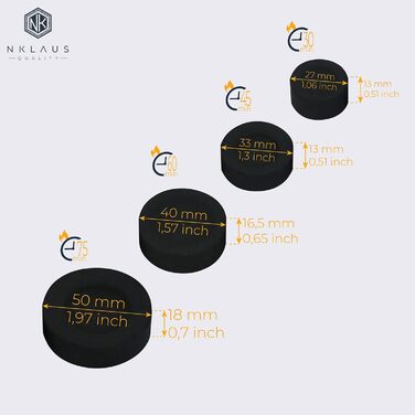 Вугілля для куріння NKlaus 10 рулонів Ø 33мм 100 вугільних таблеток швидкого розпалювання натуральне вугілля самозапалювальне вугі