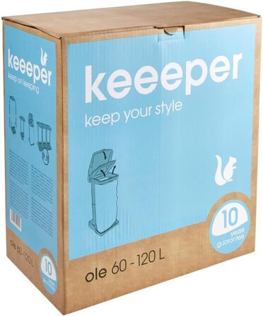 Підставка для сміттєвих контейнерів keeeper system з інтегрованим відсіком для зберігання, 60-120 л, Ole, сріблястий