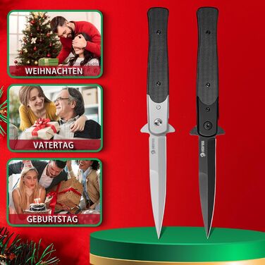 Складний ніж NedFoss MERMAID, кишеньковий ніж зі сталі D2 9,8 см з рукояткою G10, одноручний ніж з лайнерним замком і шарикопідшип