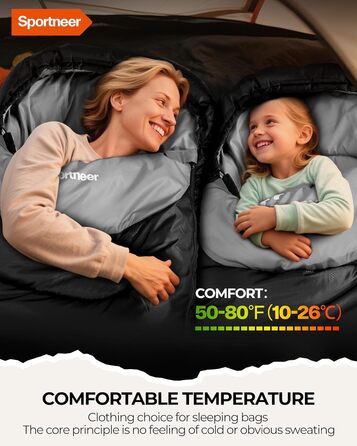 Спальний мішок для кемпінгу та походів, легкий портативний спальний мішок-ковдра для кемпінгу та походів, 220x80 см, чорний