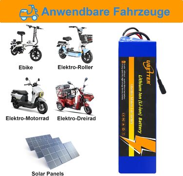 Акумулятор для електровелосипеда та електросамоката 36V/48V, акумулятор для електричного велосипеда 8AH/10AH/14AH/20AH з комплектом зарядного пристрою 2A для електричного велосипеда/самоката/мотора потужністю 0-1400 Вт 36V 10AH із зарядним пристроєм