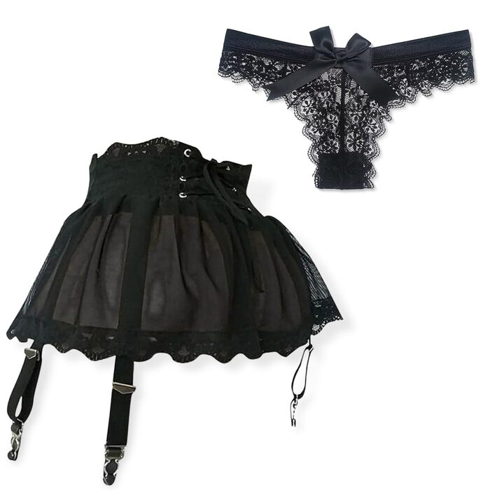 Жіночий стреп-ремінь ZILZUFA, з мініспідницею з сітки, L