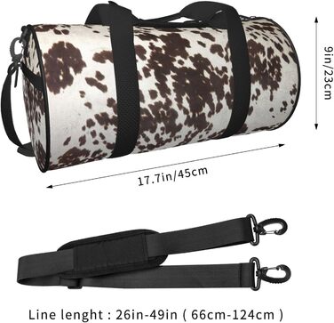 Сумка для подорожей зі шкіри великої рогатої худоби з молочним принтом, для фітнесу, спортивного спорядження, велика дорожня сумка, сумка на нічліг та на вихідні для жінок та чоловіків, Чорна, Універсальний розмір