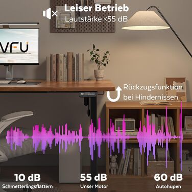 Стіл з регульованою висотою 120 x 60 см з функцією пам&39яті, Міцний стіл з електричним регулюванням висоти, стіл для роботи сидячи та стоячи, регульований комп&39ютерний стіл, стіл для роботи стоячи, коричневий, 120 x 60 см