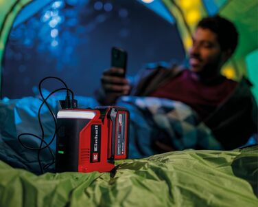 Акумуляторна зарядна станція Einhell TE-ES 18/150/1 Li-C-Solo Power X-Change (18 В, інвертор, підключення 230 В та 12 В, підключення USB-A та USB-C для заряджання, функція заряджання, без акумулятора)