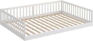 Підлогове ліжко CADANI Timi 2в1 120x200 см Дитяче ліжко Монтессорі зі знімним захистом від випадіння, включаючи ламельну раму, з м