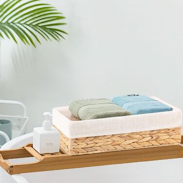 Плетений кошик для зберігання OUTBROS, кошик-органайзер для полиць, кошики для зберігання туалетного паперу, декоративна коробка з підкладкою, 2 шт., водяний гіацинт