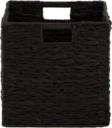 Набір кошиків CAO з 2 шт. , чорний - Кошики ручної роботи з водяного гіацинта, складні з міцними ручками. Кошик-поличка, кошик для зберігання. Універсальний для спальні, офісу, вітальні. Практичний, декоративний.