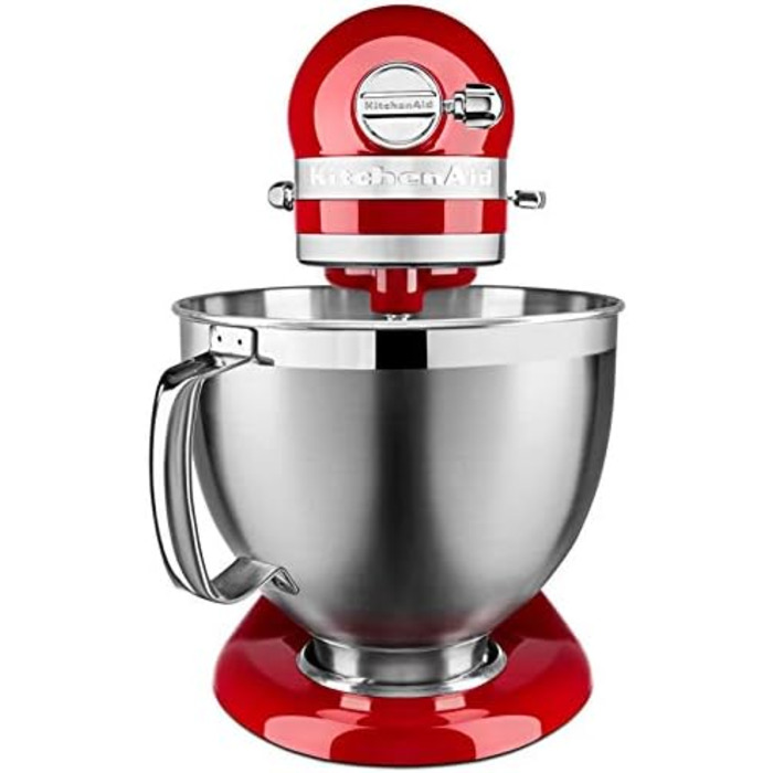 Кухонна машина KitchenAid Artisan з відкидним змішувачем міксер для тіста з 2 чашами та 3 аксесуарами з нержавіючої сталі, 4.8 л, колір Empire Red