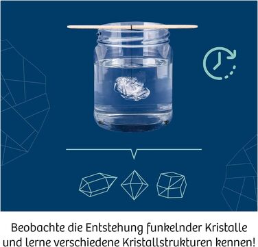 Вирощування кристалів - Вирощування захопливих кристалів - Повний набір, блискучі кристали, скриня зі скарбами, прикраса, набір для експериментів - для дітей віком 10-14 років, 645601
