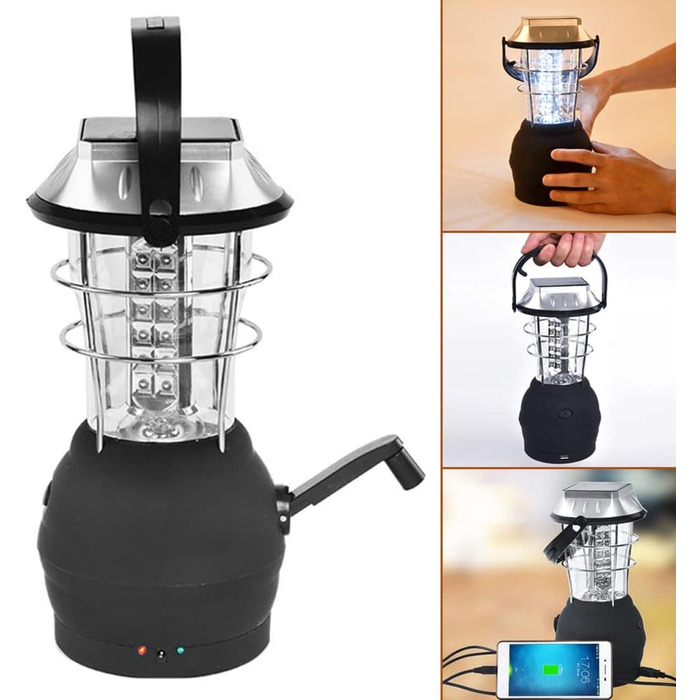 Сонячний динамо-ліхтар Valink 36 світлодіодний ручний ліхтар-ліхтар із динамо-підвіскою для кемпінгу, полювання, пішого туризму, вітрильного спорту, водонепроникний з 3 режимами яскравості