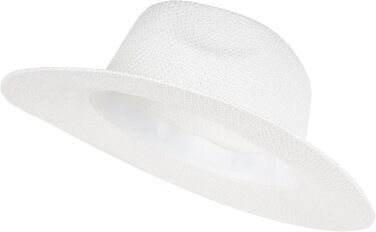 Жіноча панама-капелюх від сонця з тонкою стрічкою, солом&39яний капелюх, капелюх-флоппі, літній капелюх, капелюх-федора styleBREAKER, один розмір, білий