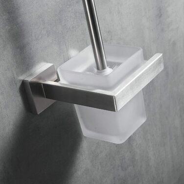 Туалетна щітка, щітка для унітазу та тримач з матовою нержавіючої сталі для настінного кріплення, матове покриття