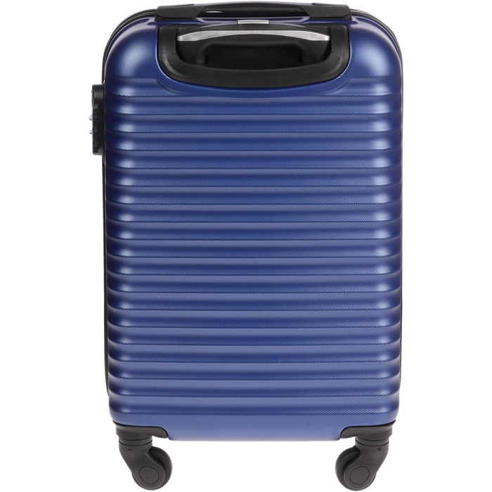 Ручна поклажа Christian Wippermann, 4 колеса, чорна з візерунком у смужку, валіза, візок, легка, кабіна, стандарт IATA, 55x35x23 см