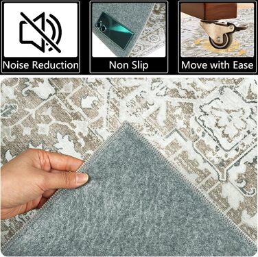 Захисний килимок для офісних стільців Famibay, 120x150 см, бежевий/коричневий, стиль бохо, нековзний килимок для паркету та твердих підлог, плитка, висока щільність, миється, стійкий до подряпин, коричневий, 120 x 150 см