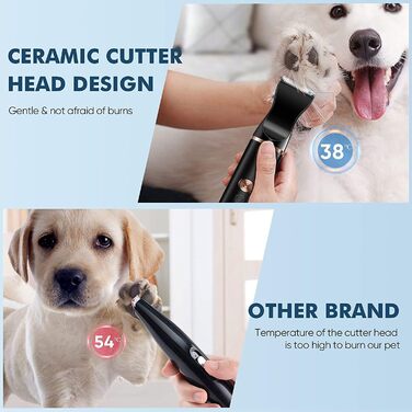 Тример для лап oneisall для собак з 2 головками лез, Paw Trim Pro dr Paws IPX7 Водонепроникний тример для лап собак Тиха машинка для стрижки собак-кішок для лап, очей, вух, обличчя, тіла