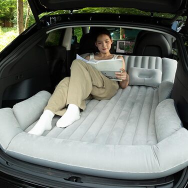 Автомобільний матрац для Hyundai Santa Fe/Grand Santa Fe TM/DM/cm/SM 2001-2025 Надувний матрац у багажник автомобіля Портативний автомобільний килимок для сну з повітряним насосом, сірий
