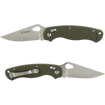 Складаний кишеньковий ніж Ganzo G729-GR, лезо з нержавіючої сталі 440C, ергономічна рукоятка G10 з кліпсою, полювання, риболовля,