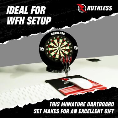 Набір міні-дартсів Ruthless Мініатюрні дротики та набір мішеней для дому та офісу, включаючи міні-дарти зі сталевим наконечником