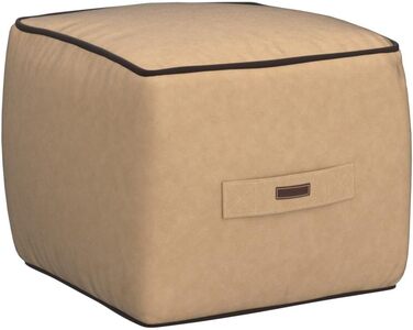 Пуф-табурет ENGLISH HOME, Пуф із квадратним сидінням, Високоякісний пуф із сидінням, Легкий у догляді пуф, Пуф-табурет для вітальні, спальні, Casha, 45x45 см, Бежевий