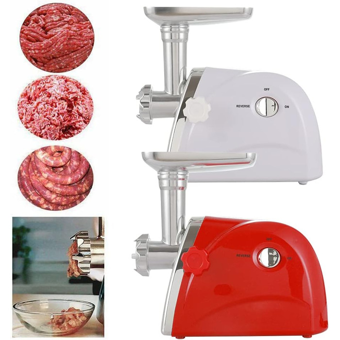 М'ясорубка електрична Червона 2800 Вт Електрична м'ясорубка М'ясорубка з нержавіючої сталі М'ясний фарш Ковбасна машина М'ясорубка