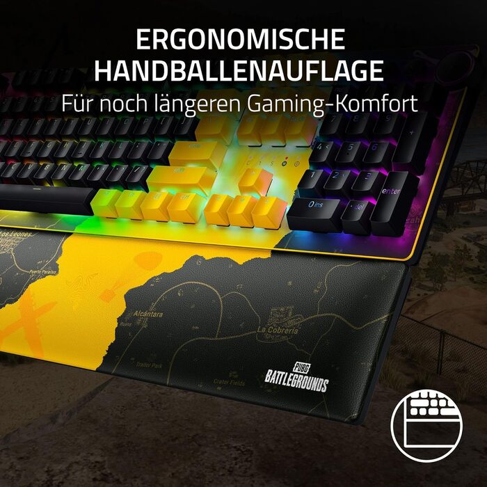 Оптична ігрова клавіатура практично без затримок (лінійні оптичні перемикачі, клавіші Doubleshot PBT, підставка для долоні) QWERTY