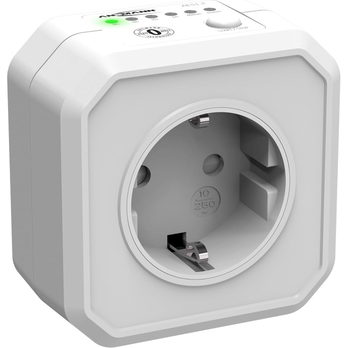 Розетка з таймером ANSMANN - перемикається, компактна енергозберігаюча розетка з таймером зворотного відліку для приміщень, новорічна прикраса, без споживання в режимі очікування, біла, 2500 Вт