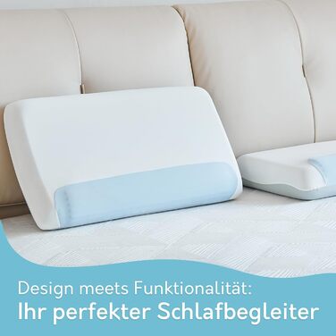 Ергономічна подушка з піни з ефектом пам&39яті 2 висоти (10/11,5 см) - подушка для підтримки шиї для сну на боці та на спині, сертифікована CertiPUR-US та Oeko-TEX 100, з наволочкою, яку можна прати