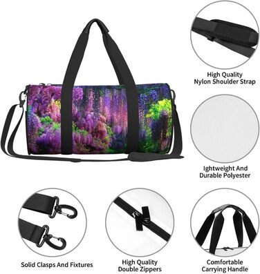 Спортивна сумка, дорожня сумка, стильний принт, сумка для подорожей та на ніч, чорна, універсальний розмір